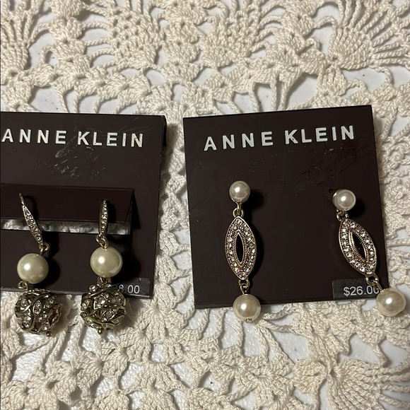 Anne Klein Silver and Gold Pearl Earrings Sets - Picture 1 of 4